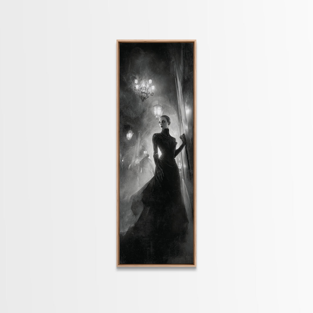 The Haunted Hotel, Biomechanical Horror Art, Tall Narrow Wall Art, Dark Fantasy Wall Art, Canvas Print, Halloween Wall Art