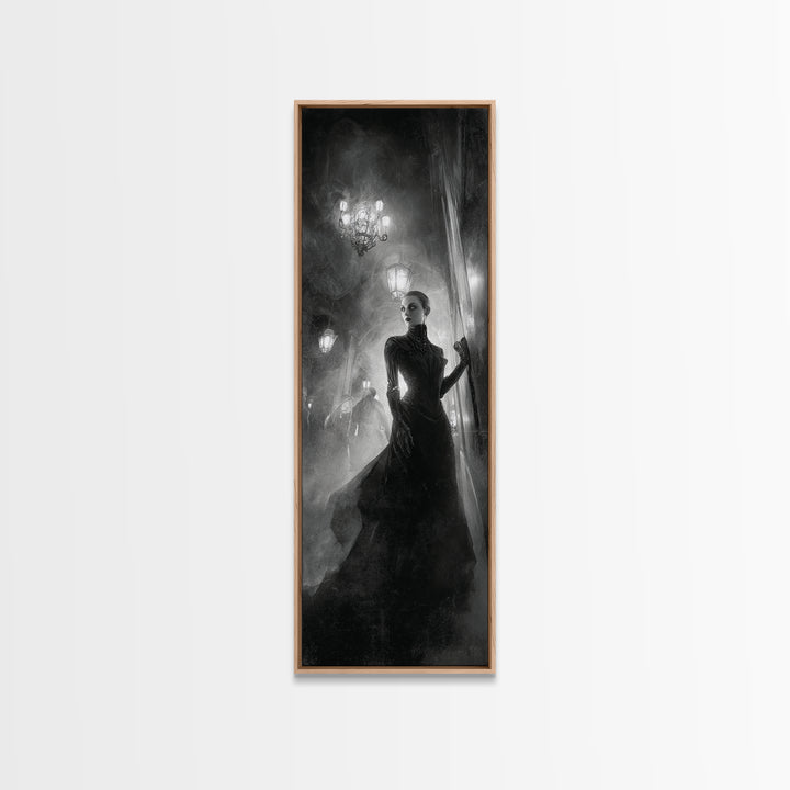 The Haunted Hotel, Biomechanical Horror Art, Tall Narrow Wall Art, Dark Fantasy Wall Art, Canvas Print, Halloween Wall Art