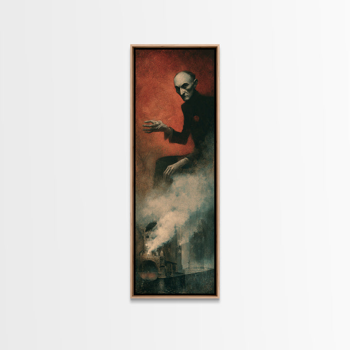 The Abandoned Train Station, Surreal Apocalyptic Art, Tall Narrow Wall Art, Gothic Horror Wall Art, Framed Canvas Print