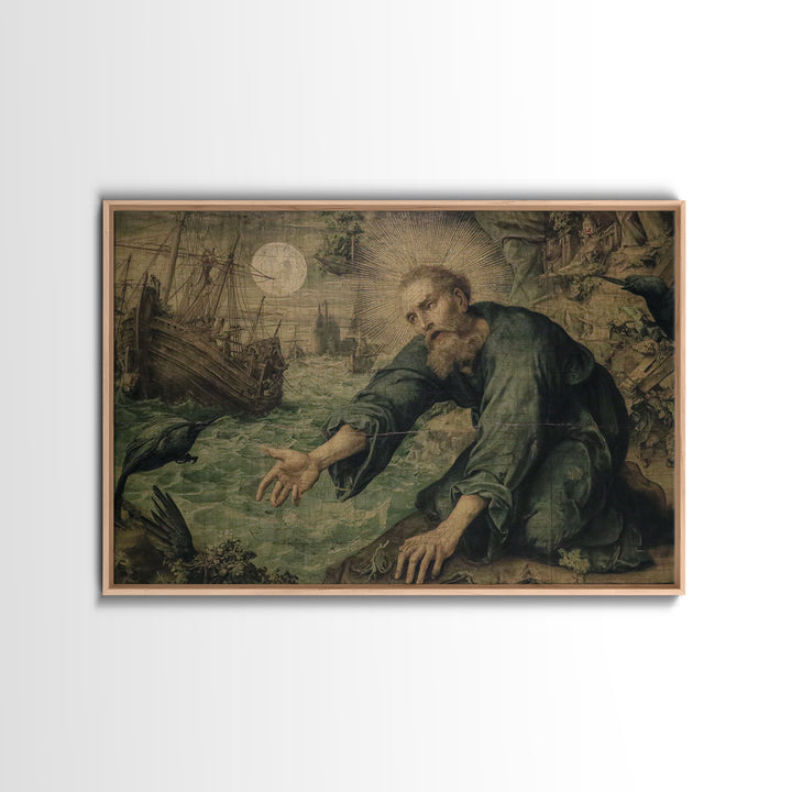 The Shipwreck Cove, Dark Renaissance Art, Landscape Wall Art, Macabre Wall Art, Canvas Print, Halloween Wall Art