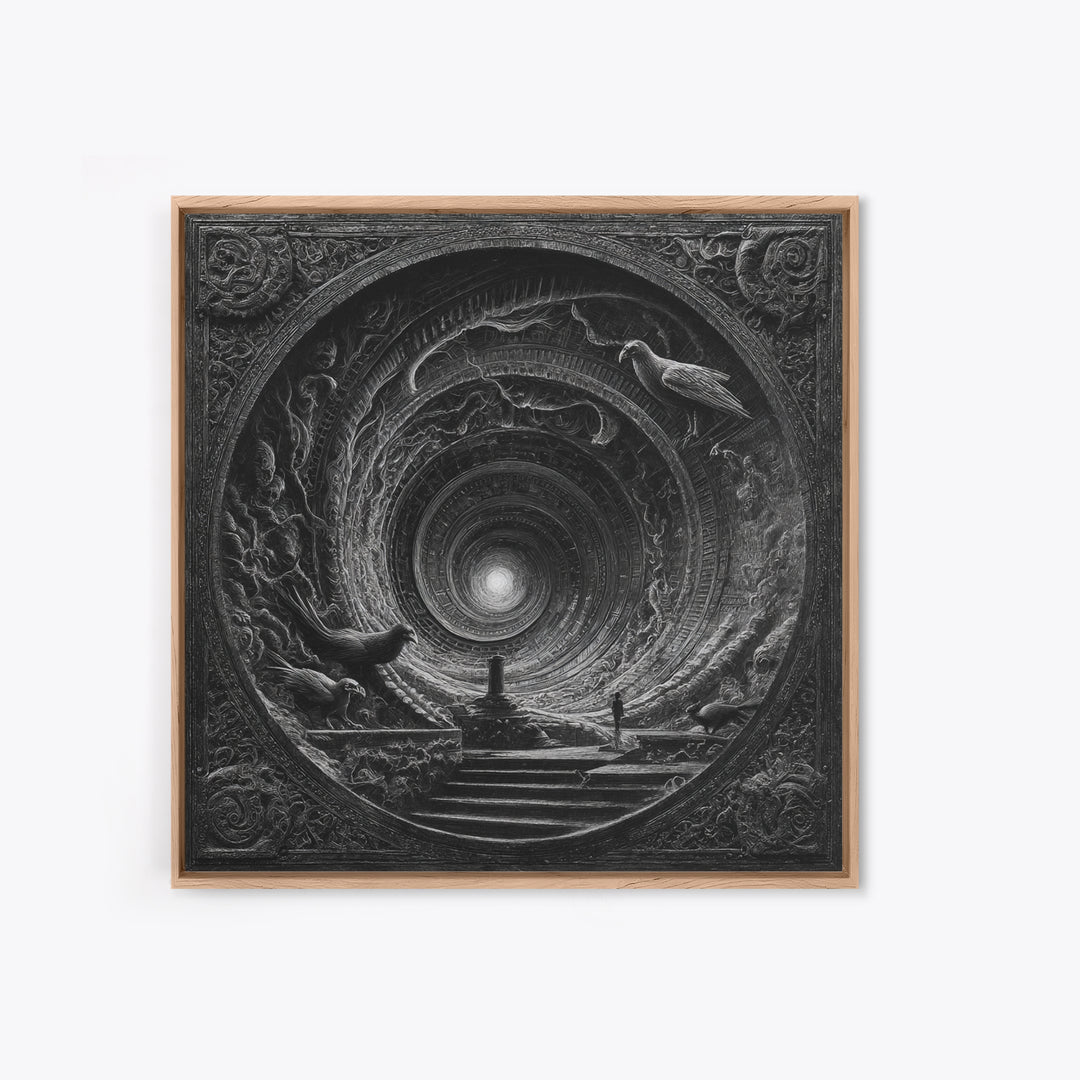 The Silent Schoolhouse, Biomechanical Horror Art, Square Wall Art, Macabre Wall Art, Canvas Print, Halloween Wall Art, Statement Wall Art