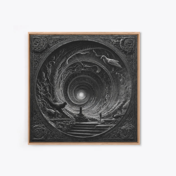 The Silent Schoolhouse, Biomechanical Horror Art, Square Wall Art, Macabre Wall Art, Canvas Print, Halloween Wall Art, Statement Wall Art