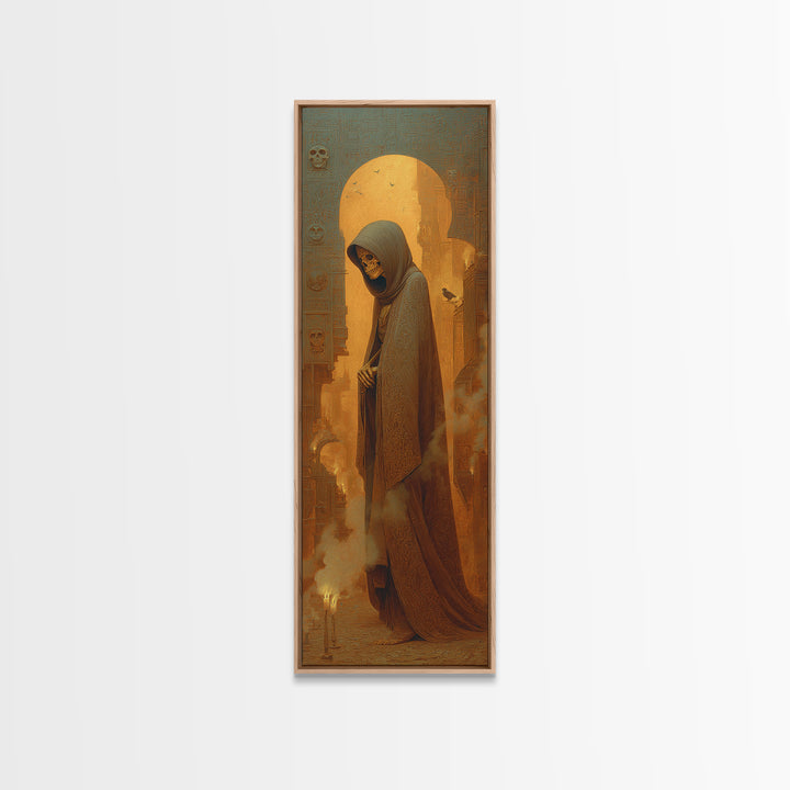 The Midnight Masquerade, Surreal Apocalyptic Art, Tall Narrow Wall Art, Gothic Horror Wall Art, Canvas Print, Halloween Wall Art