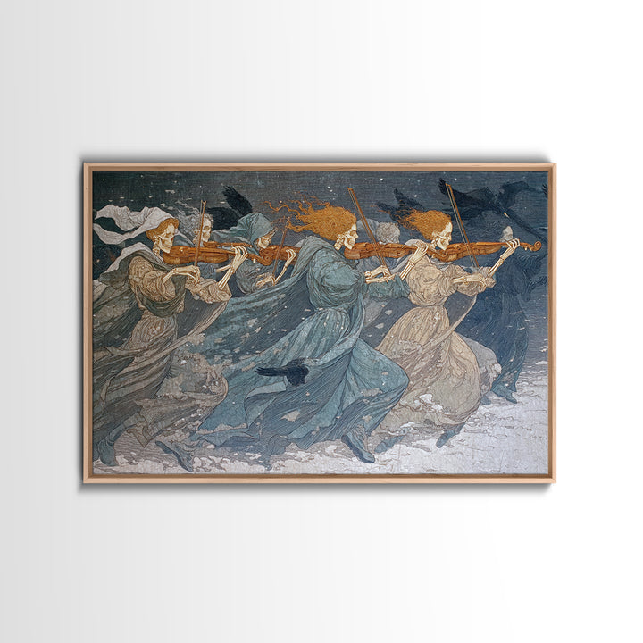 The Skeleton Orchestra, Symbolist Death Art, Landscape Wall Art, Gothic Horror Wall Art, Canvas Print, Halloween Wall Art