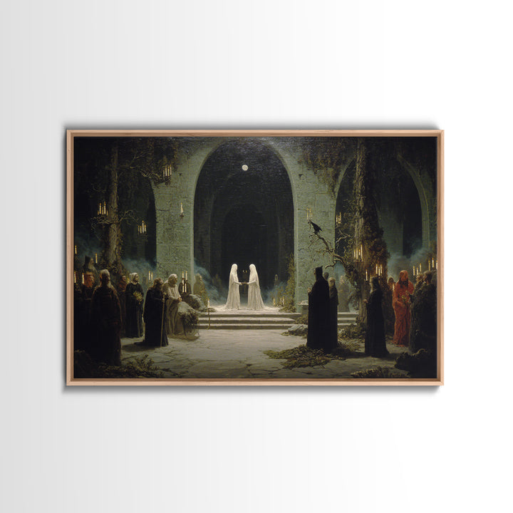 The Ghost Wedding, Symbolist Gothic Landscape, Landscape Wall Art, Dark Fantasy Wall Art, Canvas Print, Halloween Wall Art