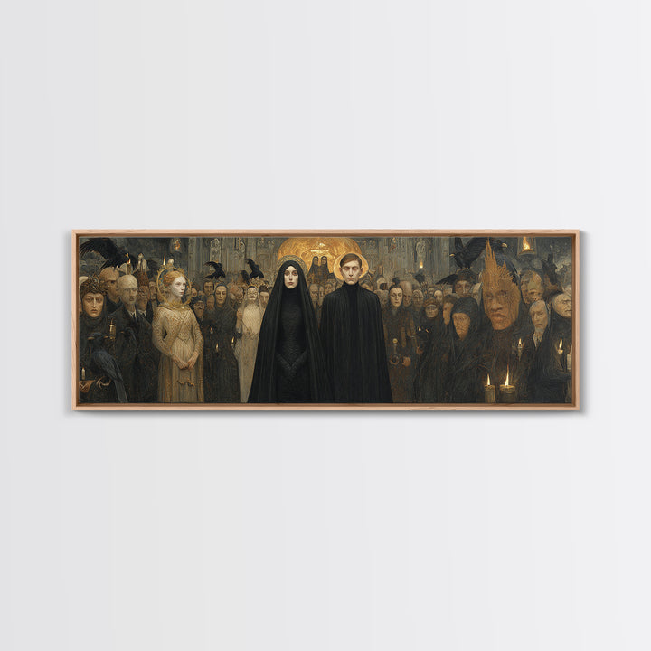 The Ghost Wedding, Dark Symbolist Art, Extra Wide Wall Art, Dark Fantasy Wall Art, Canvas Print, Halloween Wall Art
