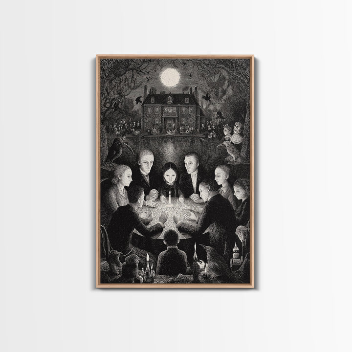The Candlelit Seance, Victorian Macabre Art, Vertical Wall Art, Macabre Wall Art, Canvas Print, Halloween Wall Art