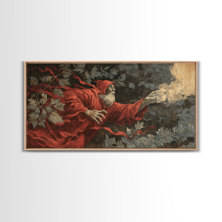 The Haunted Hayride, Visionary Gothic Art, Wide Panoramic Art, Dark Halloween Decor, Canvas Print, Halloween Wall Art