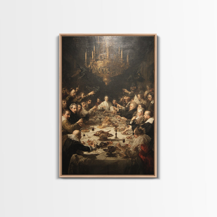 The Vampire Banquet, Gothic Nightmare Art, Vertical Wall Art, Dark Halloween Decor, Canvas Print, Halloween Wall Art, Dark Fantasy Art