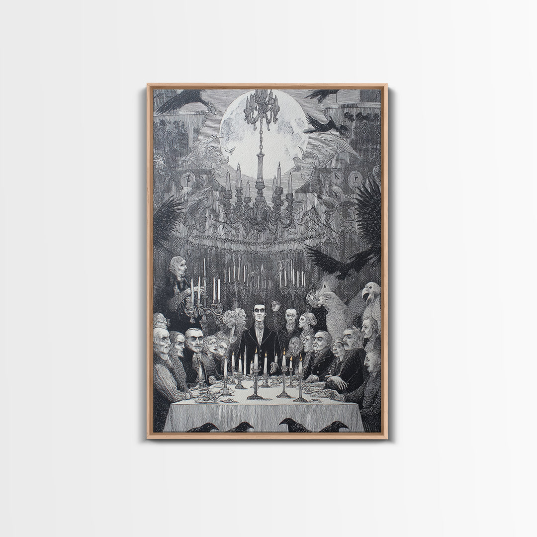 The Vampire Banquet, Victorian Macabre Art, Vertical Wall Art, Dark Fantasy Wall Art, Canvas Print, Halloween Wall Art, Horror Wall Art