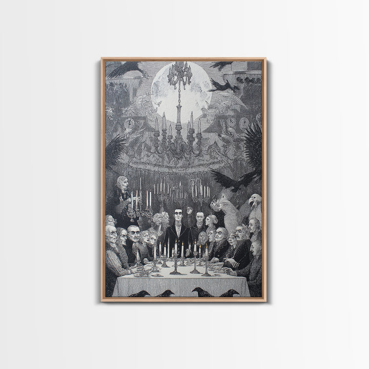 The Vampire Banquet, Victorian Macabre Art, Vertical Wall Art, Dark Fantasy Wall Art, Canvas Print, Halloween Wall Art, Horror Wall Art