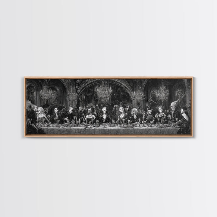 The Vampire Banquet, Biomechanical Horror Art, Extra Wide Wall Art, Dark Halloween Decor, Canvas Print, Halloween Wall Art, Horror Wall Art