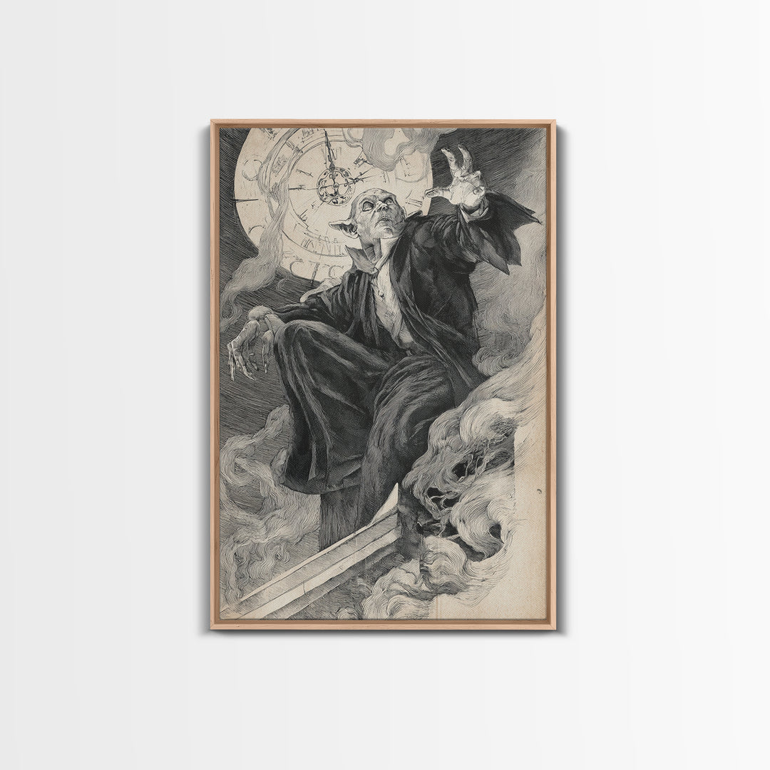 The Thirteenth Bell, Decadent Gothic Art, Vertical Wall Art, Dark Fantasy Wall Art, Framed Canvas Print, Halloween Wall Art