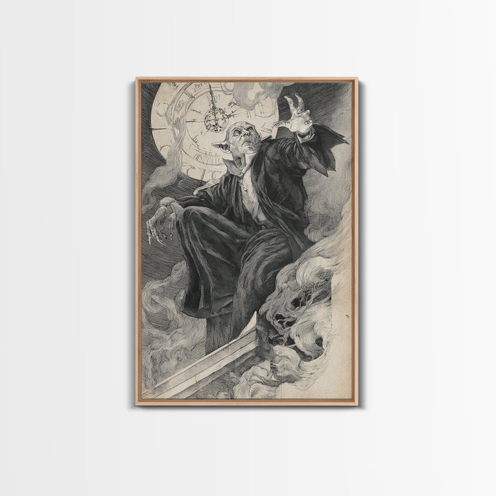 The Thirteenth Bell, Decadent Gothic Art, Vertical Wall Art, Dark Fantasy Wall Art, Framed Canvas Print, Halloween Wall Art