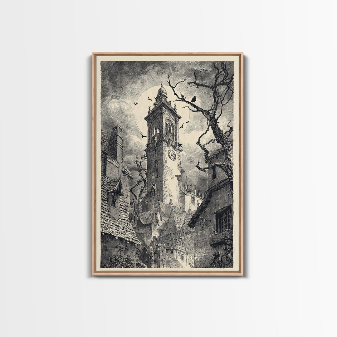 The Thirteenth Bell, Victorian Macabre Art, Vertical Wall Art, Gothic Horror Wall Art, Canvas Print, Halloween Wall Art
