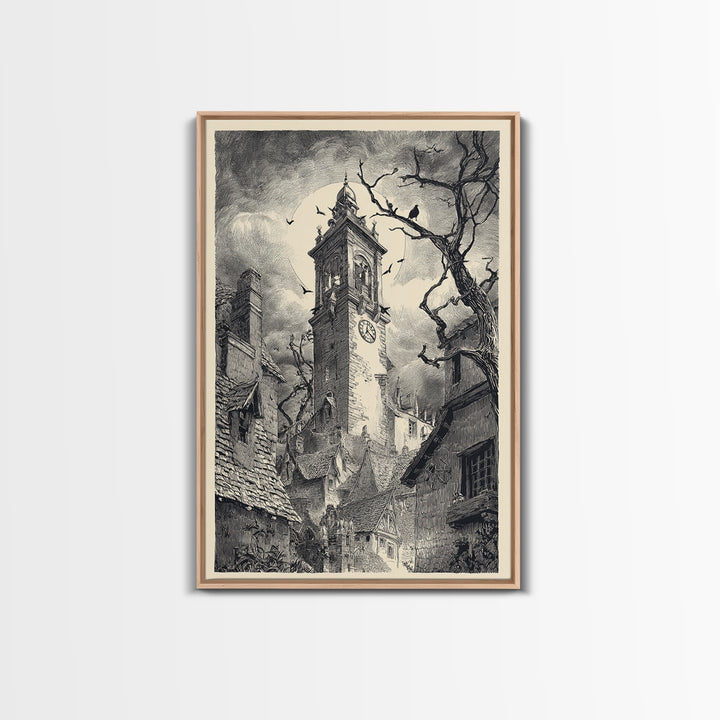 The Thirteenth Bell, Victorian Macabre Art, Vertical Wall Art, Gothic Horror Wall Art, Canvas Print, Halloween Wall Art