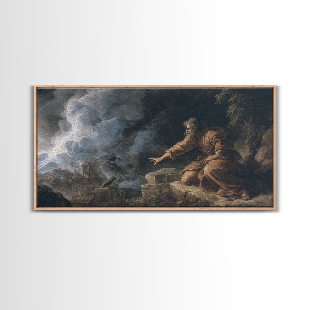 The Halloween Storm, Baroque Witchcraft Art, Wide Panoramic Art, Dark Fantasy Wall Art, Canvas Print, Halloween Wall Art
