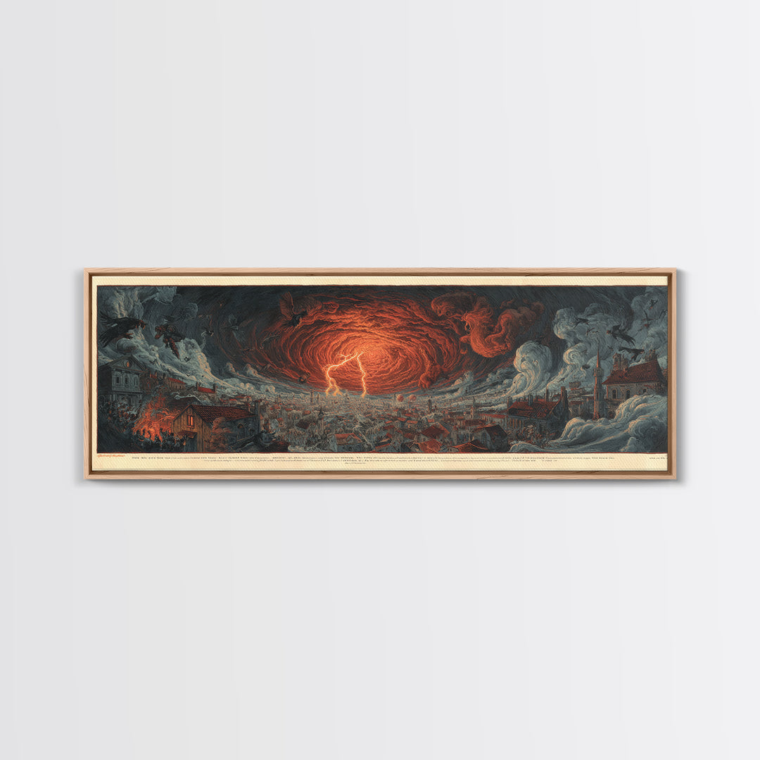 The Halloween Storm, Visionary Gothic Art, Extra Wide Wall Art, Dark Halloween Decor, Canvas Print, Halloween Wall Art