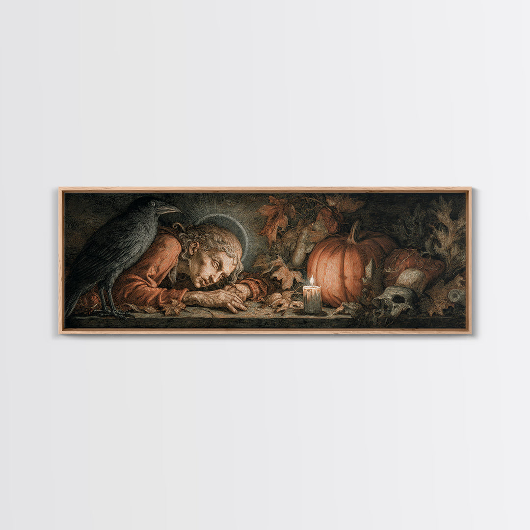 The First Frost Awakening, Dark Renaissance Art, Extra Wide Wall Art, Dark Fantasy Wall Art, Framed Canvas Print