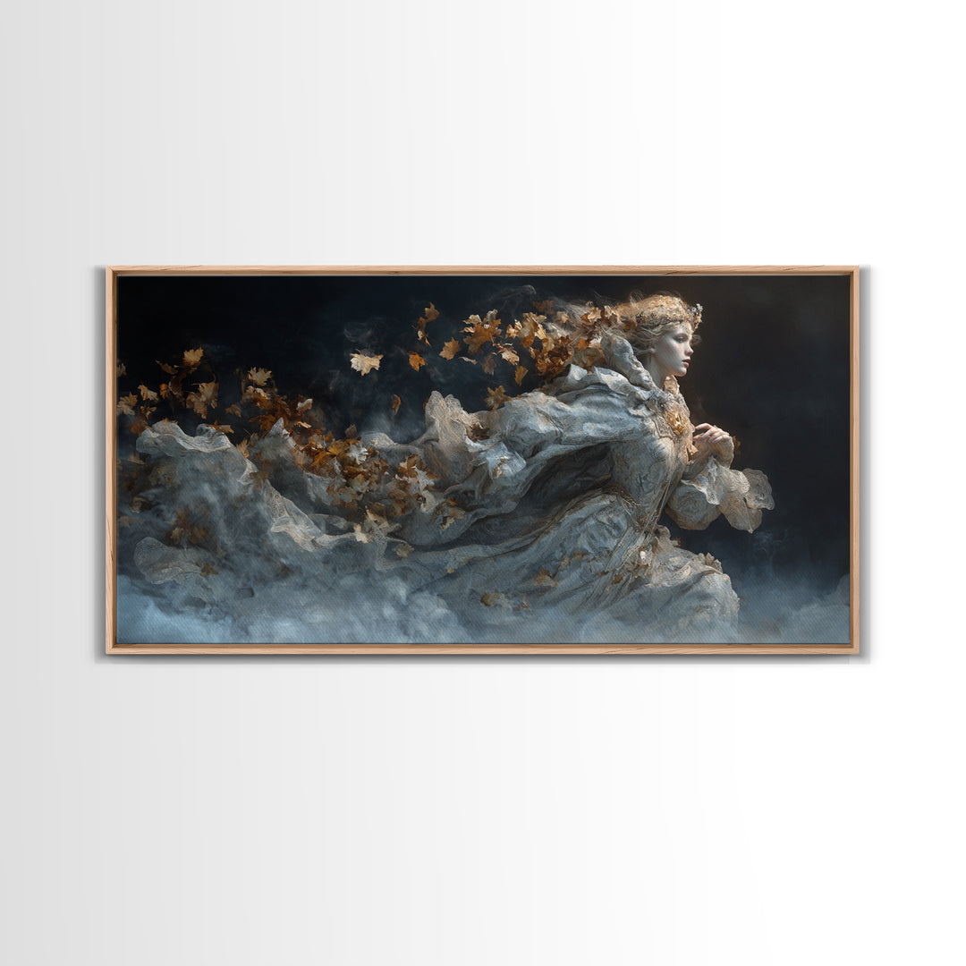 The First Frost Awakening, Apocalyptic Romantic Art, Wide Panoramic Art, Gothic Horror Wall Art, Canvas Print, Halloween Wall Art