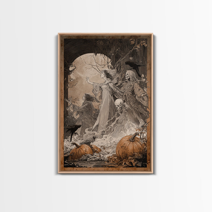 The First Frost Awakening, Decadent Gothic Art, Vertical Wall Art, Gothic Horror Wall Art, Framed Canvas Print, Halloween Wall Art