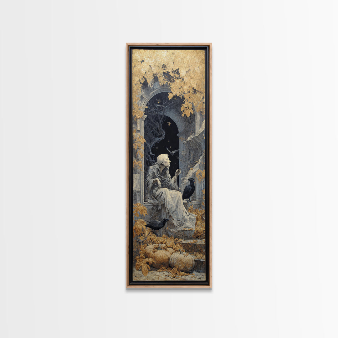 The First Frost Awakening, Surreal Apocalyptic Art, Tall Narrow Wall Art, Gothic Horror Wall Art, Framed Canvas Print