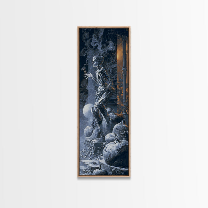 The First Frost Awakening, Biomechanical Horror Art, Tall Narrow Wall Art, Dark Fantasy Wall Art, Canvas Print, Halloween Wall Art
