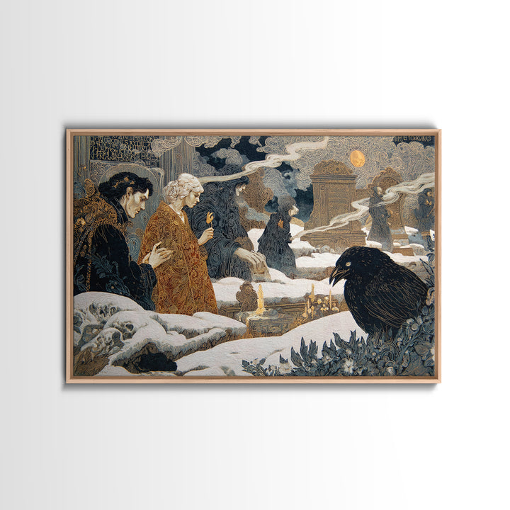 The Living Spellbook, Symbolist Death Art, Landscape Wall Art, Dark Fantasy Wall Art, Canvas Print, Halloween Wall Art