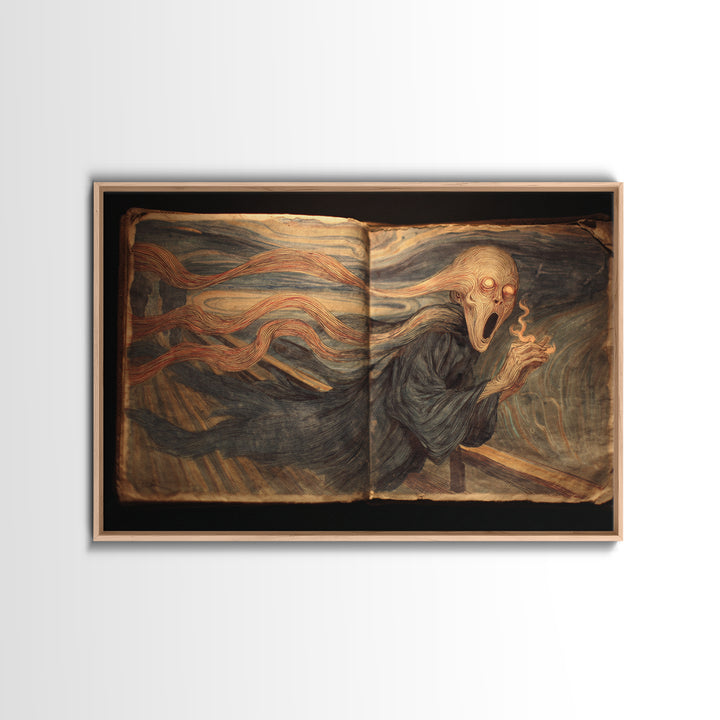 The Living Spellbook, Expressionist Gothic Art, Landscape Wall Art, Dark Halloween Decor, Canvas Print, Halloween Wall Art, Horror Wall Art