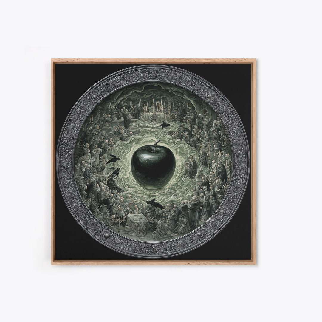 The Poisoned Apple, Danse Macabre Art, Square Wall Art, Macabre Wall Art, Canvas Print, Halloween Wall Art
