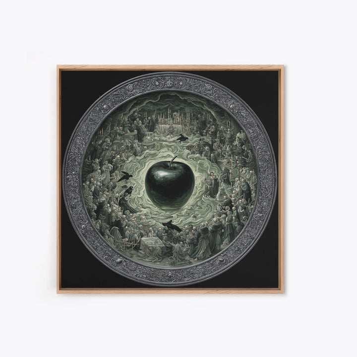 The Poisoned Apple, Danse Macabre Art, Square Wall Art, Macabre Wall Art, Canvas Print, Halloween Wall Art