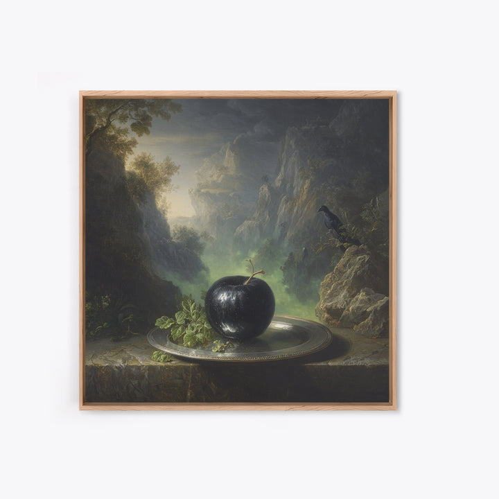 The Poisoned Apple, Baroque Witchcraft Art, Square Wall Art, Dark Halloween Decor, Framed Canvas Print, Halloween Wall Art