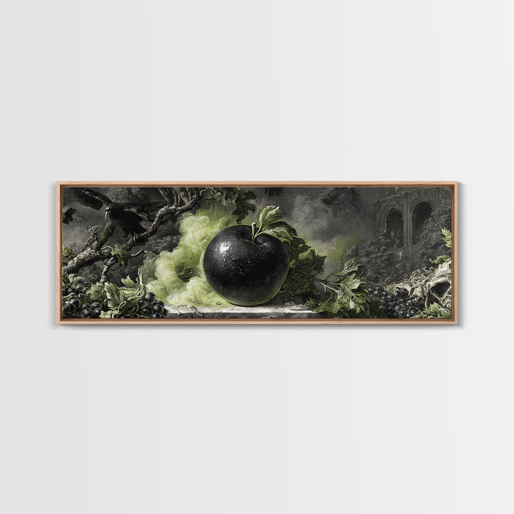 The Poisoned Apple, Dark Romantic Horror Art, Extra Wide Wall Art, Dark Halloween Decor, Canvas Print, Halloween Wall Art