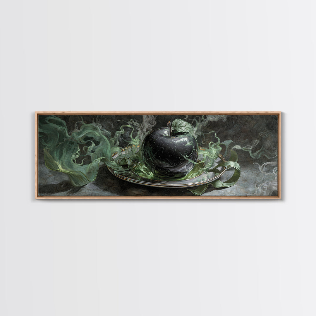 The Poisoned Apple, Visionary Gothic Art, Extra Wide Wall Art, Gothic Horror Wall Art, Framed Canvas Print, Halloween Wall Art