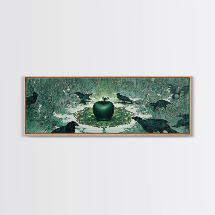 The Poisoned Apple, Symbolist Death Art, Extra Wide Wall Art, Macabre Wall Art, Canvas Print, Halloween Wall Art