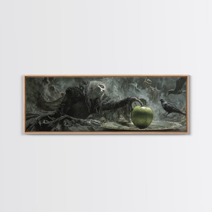 The Poisoned Apple, Expressionist Nightmare Art, Extra Wide Wall Art, Gothic Horror Wall Art, Framed Canvas Print, Halloween Wall Art