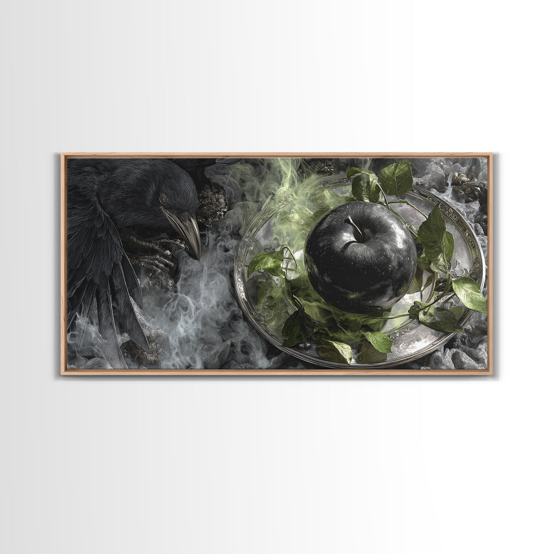 The Poisoned Apple, Grotesque Carnival Art, Wide Panoramic Art, Macabre Wall Art, Framed Canvas Print, Halloween Wall Art