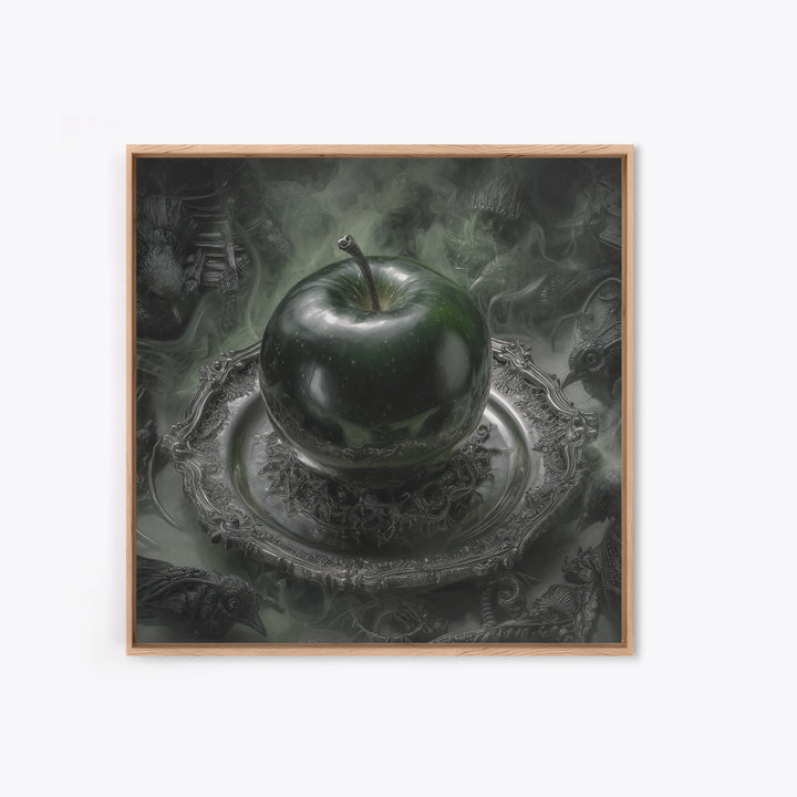 The Poisoned Apple, Biomechanical Horror Art, Square Wall Art, Dark Fantasy Wall Art, Canvas Print, Halloween Wall Art, Spooky Wall Decor