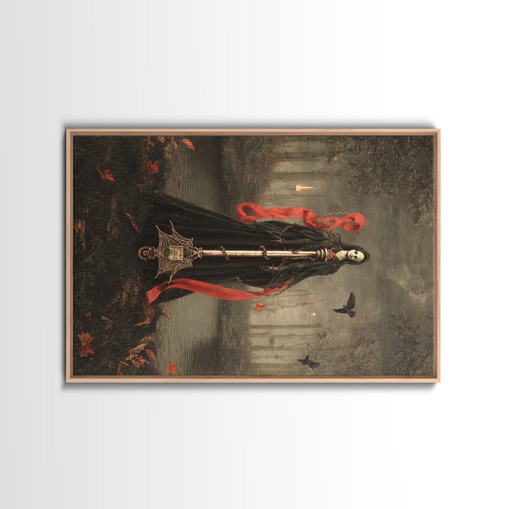 The Coffin Key, Symbolist Gothic Landscape, Landscape Wall Art, Macabre Wall Art, Framed Canvas Print, Halloween Wall Art