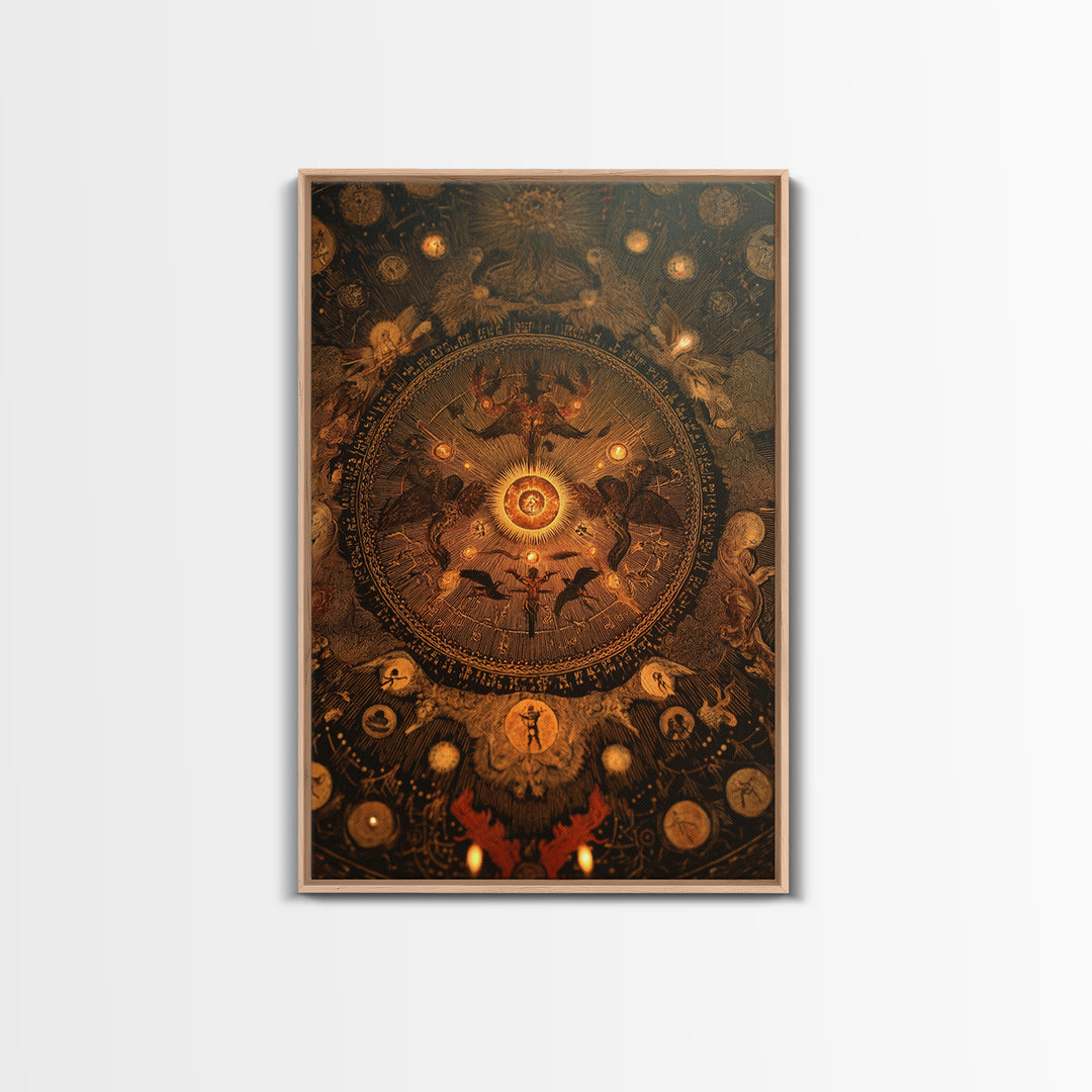 The Antique Spirit Board, Visionary Gothic Art, Vertical Wall Art, Gothic Horror Wall Art, Canvas Print, Halloween Wall Art