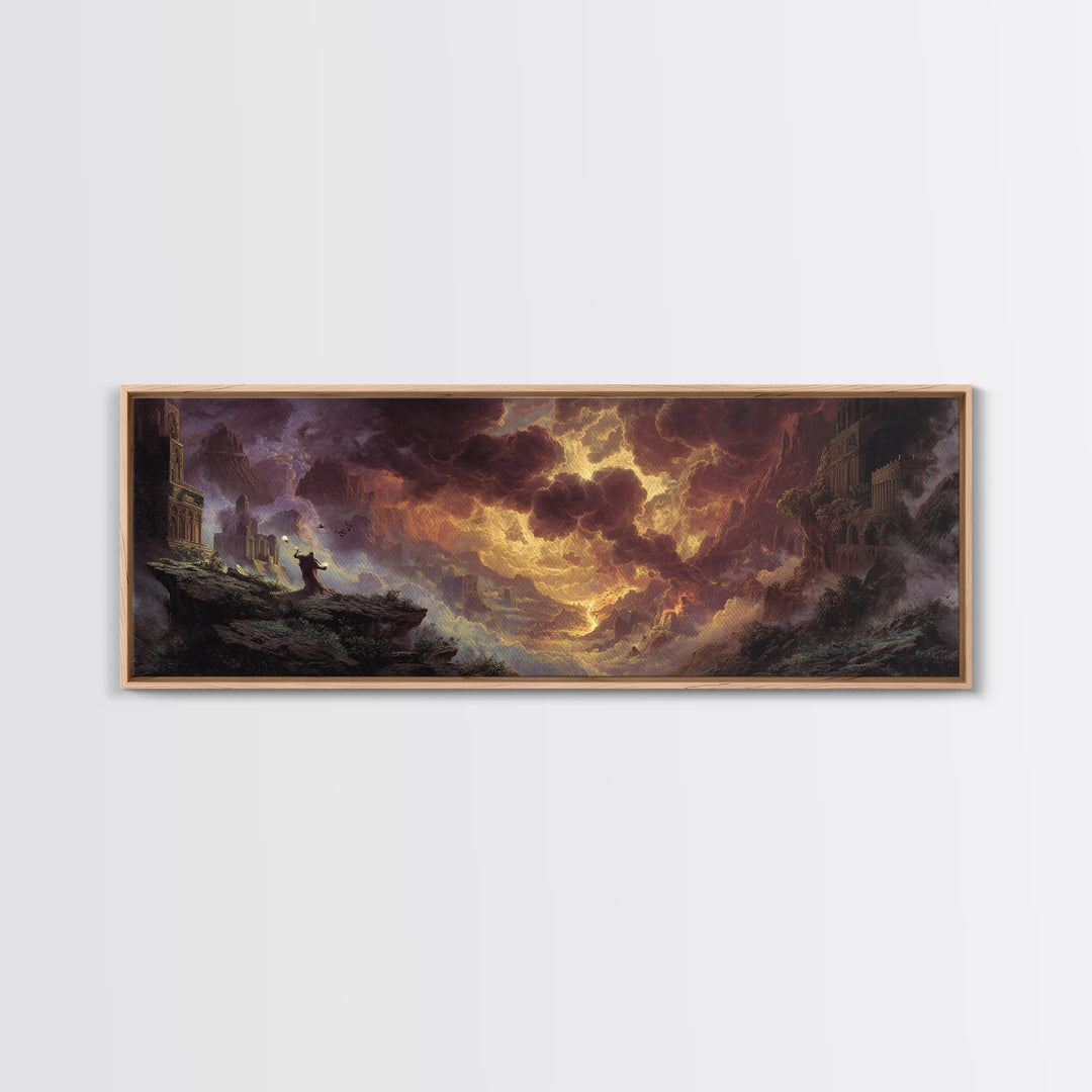 The Antique Spirit Board, Apocalyptic Romantic Art, Extra Wide Wall Art, Dark Fantasy Wall Art, Framed Canvas Print, Halloween Wall Art