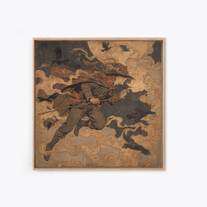 The Antique Spirit Board, Symbolist Etching Art, Square Wall Art, Gothic Horror Wall Art, Canvas Print, Halloween Wall Art