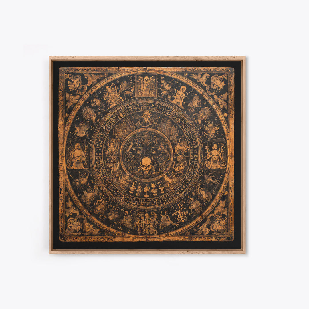 The Antique Spirit Board, Grotesque Carnival Art, Square Wall Art, Dark Halloween Decor, Canvas Print, Halloween Wall Art