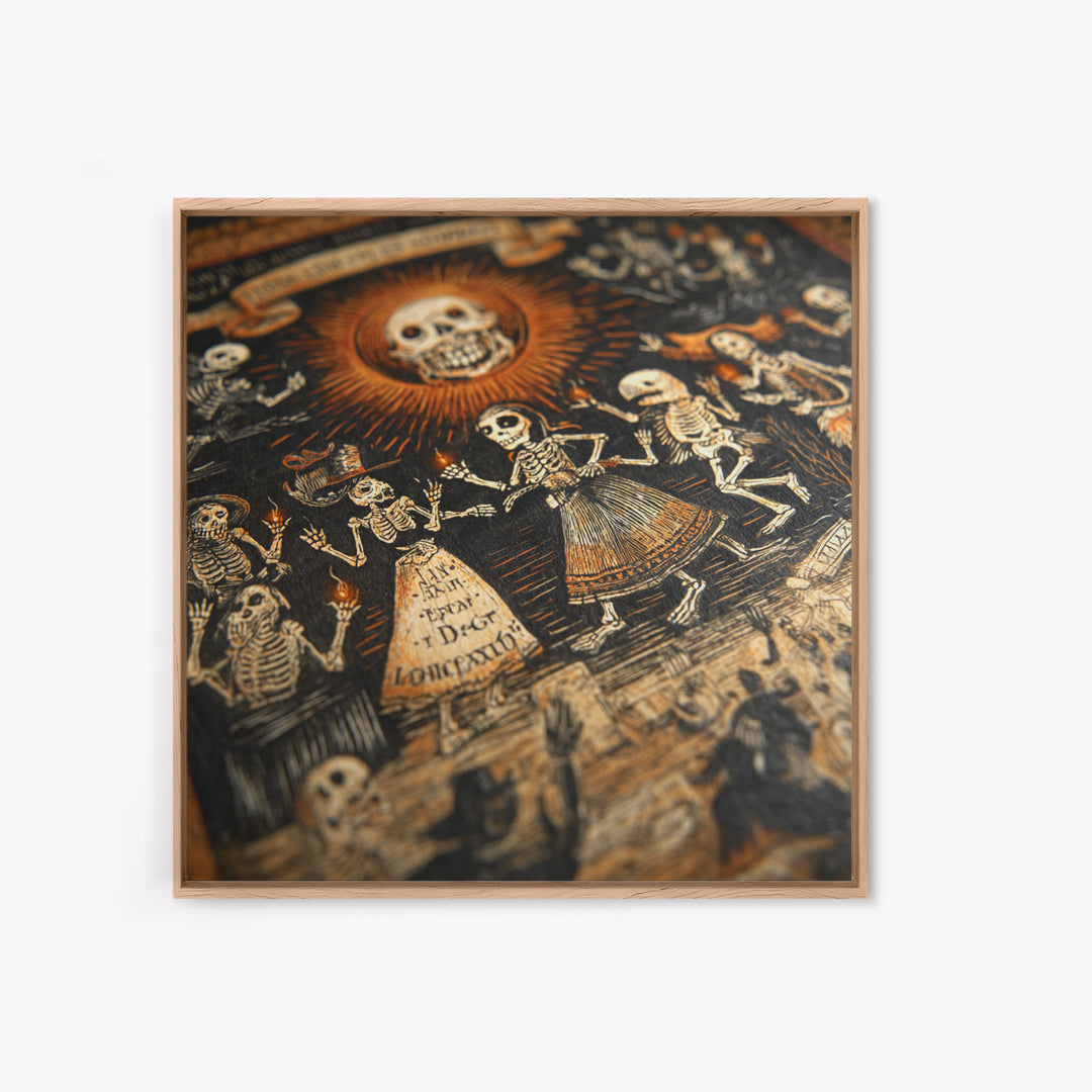 The Antique Spirit Board, Macabre Folk Print Art, Square Wall Art, Gothic Horror Wall Art, Canvas Print, Halloween Wall Art