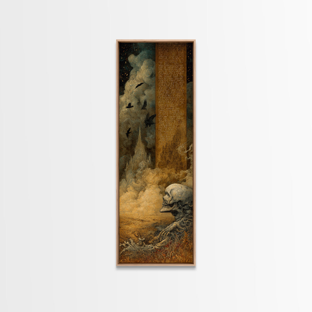 The Antique Spirit Board, Surreal Apocalyptic Art, Tall Narrow Wall Art, Dark Fantasy Wall Art, Canvas Print, Halloween Wall Art