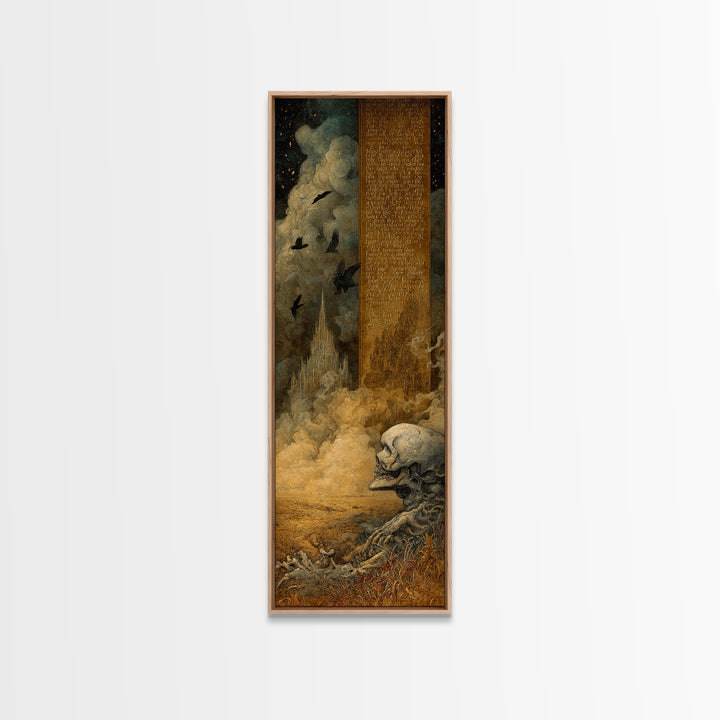 The Antique Spirit Board, Surreal Apocalyptic Art, Tall Narrow Wall Art, Dark Fantasy Wall Art, Canvas Print, Halloween Wall Art