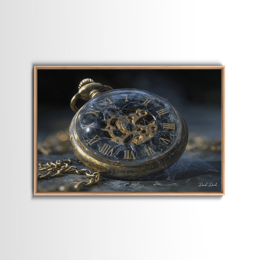 The Cursed Pocket Watch, Romantic Gothic Landscape, Landscape Wall Art, Dark Fantasy Wall Art, Canvas Print, Halloween Wall Art