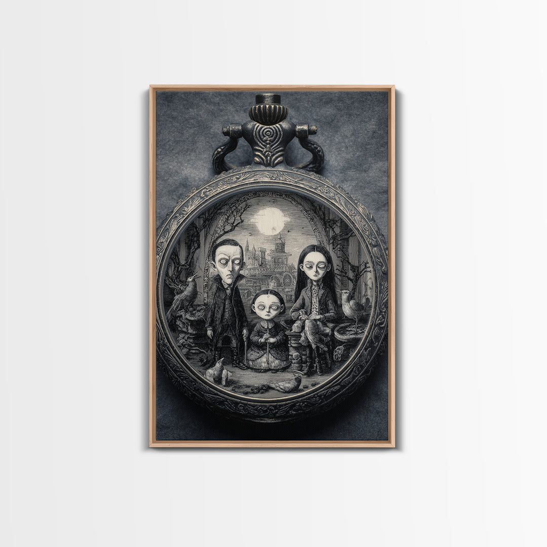 The Cursed Pocket Watch, Victorian Macabre Art, Vertical Wall Art, Gothic Horror Wall Art, Canvas Print, Halloween Wall Art