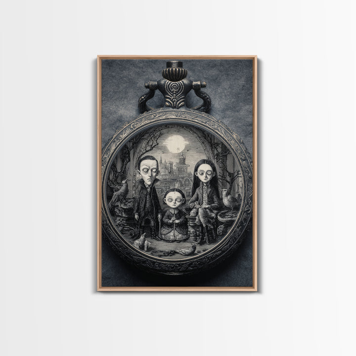 The Cursed Pocket Watch, Victorian Macabre Art, Vertical Wall Art, Gothic Horror Wall Art, Canvas Print, Halloween Wall Art