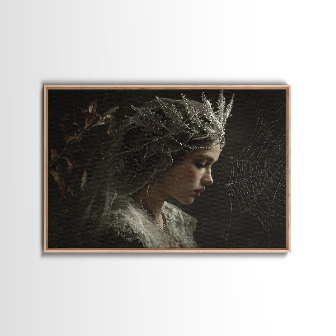 The Spiderweb Crown, Symbolist Gothic Landscape, Landscape Wall Art, Gothic Horror Wall Art, Canvas Print, Halloween Wall Art